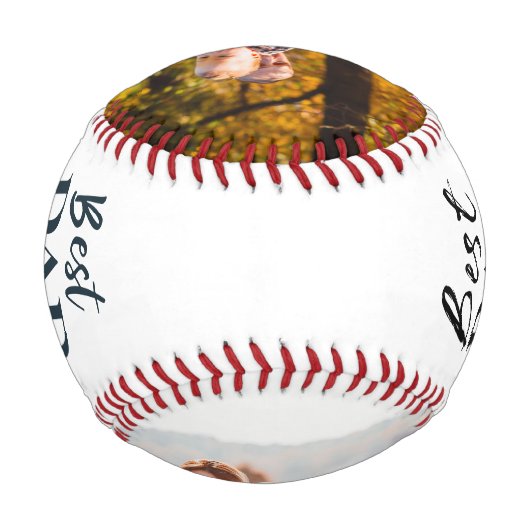 白黒タイポグラフィ父の日野球 野球ボール (裏面)