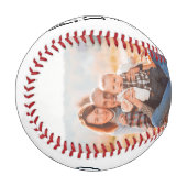 白黒タイポグラフィ父の日野球 野球ボール (正面左)