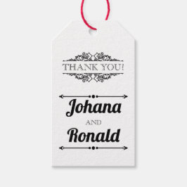 白黒タイポグラフィ結婚の感謝 ギフトタグ