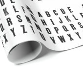 白黒タイポグラフィ ラッピングペーパー (ロールコーナー)