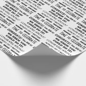 白黒タイポグラフィ ラッピングペーパー (角)