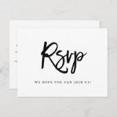 白黒タイポグラフィ | 食事の選択RSVP インビテーションポストカード (正面/裏面)