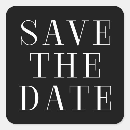 白黒タイモダンプSAVE THE DATE Sticker スクエアシール (正面)