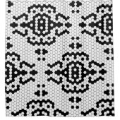 白黒タイルモダンデザイン シャワーカーテン (正面)