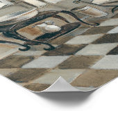 白黒タイル張りバスルームフランスの(浴室) ポスター (角)