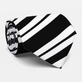 白黒タイ-対角線は縞で飾ります ネクタイ (ロール)