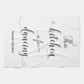 白黒タオル用踊りおもしろい引用文 キッチンタオル (横)