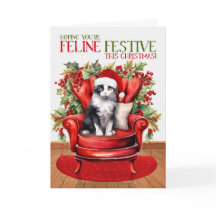 白黒タキシードのクリスマスキャット猫ネコフェスティバル