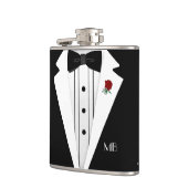 白黒タキシードの花婿の付添人 フラスク (左)