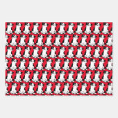 白黒タキシード子猫デザイン包装紙 ラッピングペーパーシート (正面)