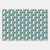 白黒タキシード子猫デザイン包装紙 ラッピングペーパーシート (正面)