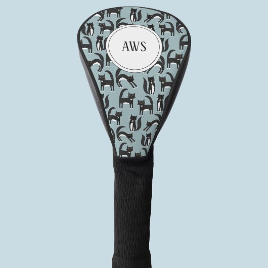 白黒タキシード猫おもしろいパターンゴルフクラブヘッドC ゴルフヘッドカバー