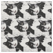 白黒タキシード猫の生地 ファブリック (見本)