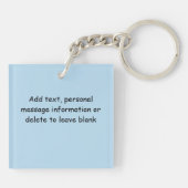 白黒タキシード猫ブランケットかわいいブルーピンク キーホルダー (裏面)