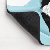 白黒タキシード猫ブランケットかわいいブルーピンク マウスパッド (コーナー)