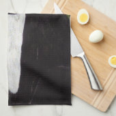 白黒タキシード猫ホワイトデイジーレッド キッチンタオル (四つ折り)