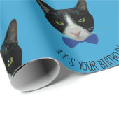 白黒タキシード猫-あなたの誕生日です ラッピングペーパー (ロールコーナー)