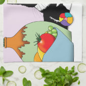 白黒タキシード猫 キッチンタオル (折り畳み)