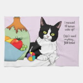 白黒タキシード猫 キッチンタオル (横)