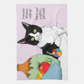 白黒タキシード猫 キッチンタオル (縦)