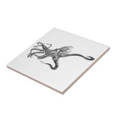 白黒タコのイラストレーション タイル (側面)