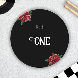 白黒タトゥーオールドスクール招待状 ラウンドシール