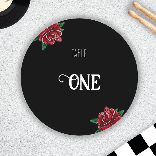 白黒タトゥーオールドスクール招待状 ラウンドシール