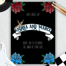 白黒タトゥーオールドスクール招待状