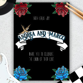 白黒タトゥーオールドスクール招待状 招待状