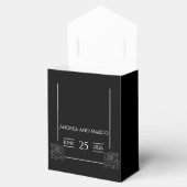 白黒タトゥーバラ結婚式招待状 フェイバーボックス (オープン)