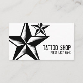白黒タトゥー店スターのシンボルカスタムカード 名刺