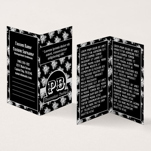 白黒タトクールウスカルゴシック·ダオグラムツール 名刺 (内部&外部)