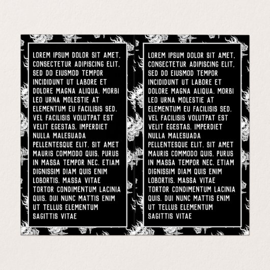 白黒タトクールウスカルゴシック·ダオグラムツール 名刺 (内部フラット)