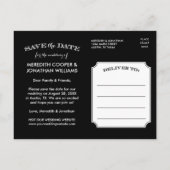 白黒タブの写真モダン日付の保存 案内ポストカード (裏面)