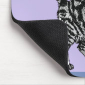 白黒タブビーキャットラブマムマウスマットパープル マウスパッド (コーナー)