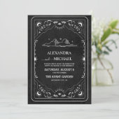 白黒タロットザラフ結婚ァーズ 招待状 (スタンド正面)