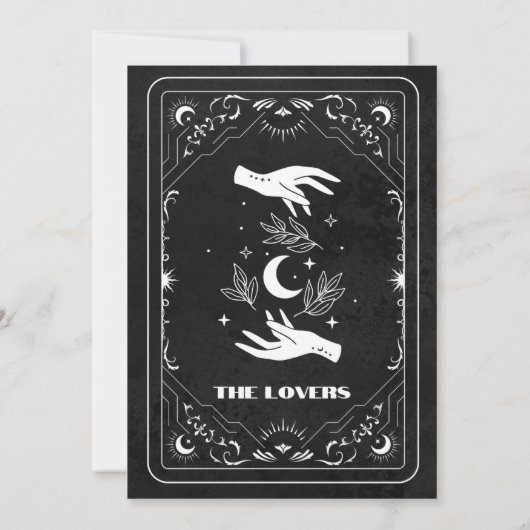 白黒タロットザラフ結婚ァーズ 招待状 (裏面)