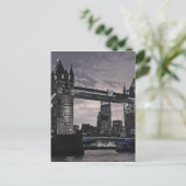 白黒タワーブリッジロンドンリバーテムズ ポストカード (スタンド正面)