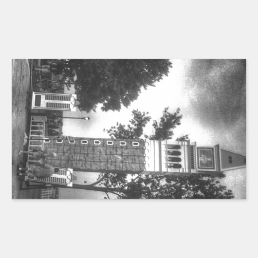 白黒タワー 長方形シール (正面)