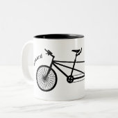 白黒タンデムバイクデュアル名 ツートーンマグカップ (正面左)