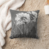 白黒タンポポと露 クッション (ブランケット)