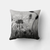白黒タンポポと露 クッション (裏面)