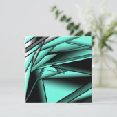 白黒ターコイズグラデーションモダン抽象芸術 カード (スタンド正面)