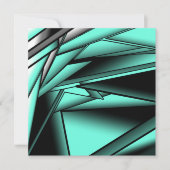 白黒ターコイズグラデーションモダン抽象芸術 カード (正面)