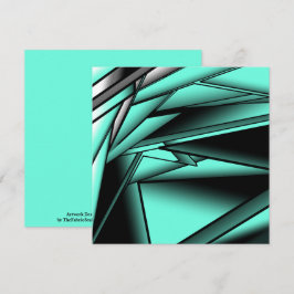 白黒ターコイズグラデーションモダン抽象芸術 カード