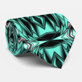 白黒ターコイズグラデーションモダン抽象芸術 ネクタイ (ロール)