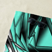 白黒ターコイズグラデーションモダン抽象芸術 ビーチタオル (インサイチュ)