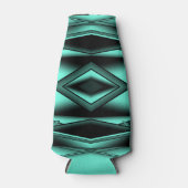 白黒ターコイズグラデーションモダン抽象芸術 ボトルクーラー (正面)