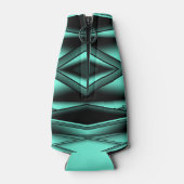 白黒ターコイズグラデーションモダン抽象芸術 ボトルクーラー (裏面)