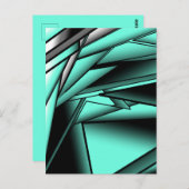 白黒ターコイズグラデーションモダン抽象芸術 ポストカード (正面/裏面)